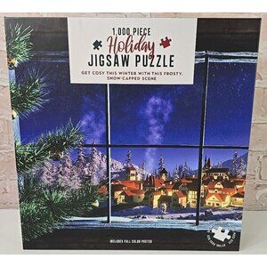 Professor Puzzle Holiday 1000 Piece 19.7" x 29.5" Snow Mountain Village Scene